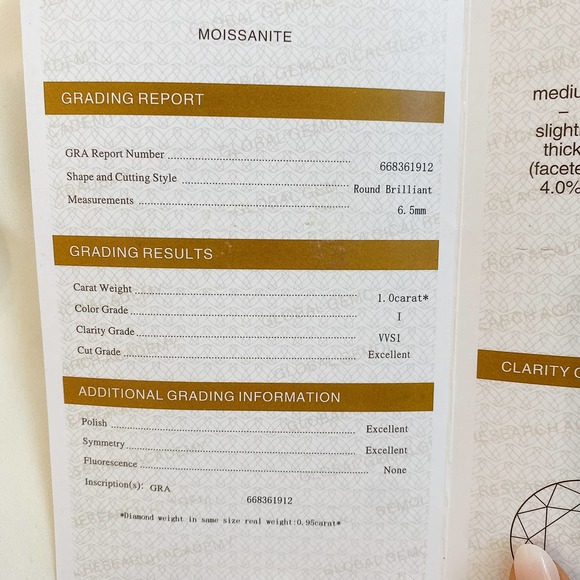 1ct Moissanite Round Solitaire Engagement Ring - Picture 12 of 12